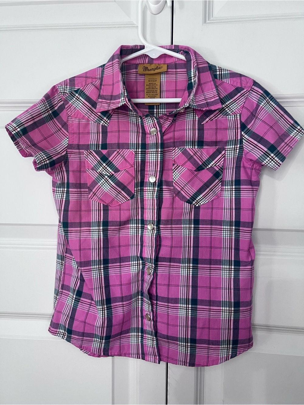 Wrangler Girls’ Pearl Snap Western Shirt – Size Small